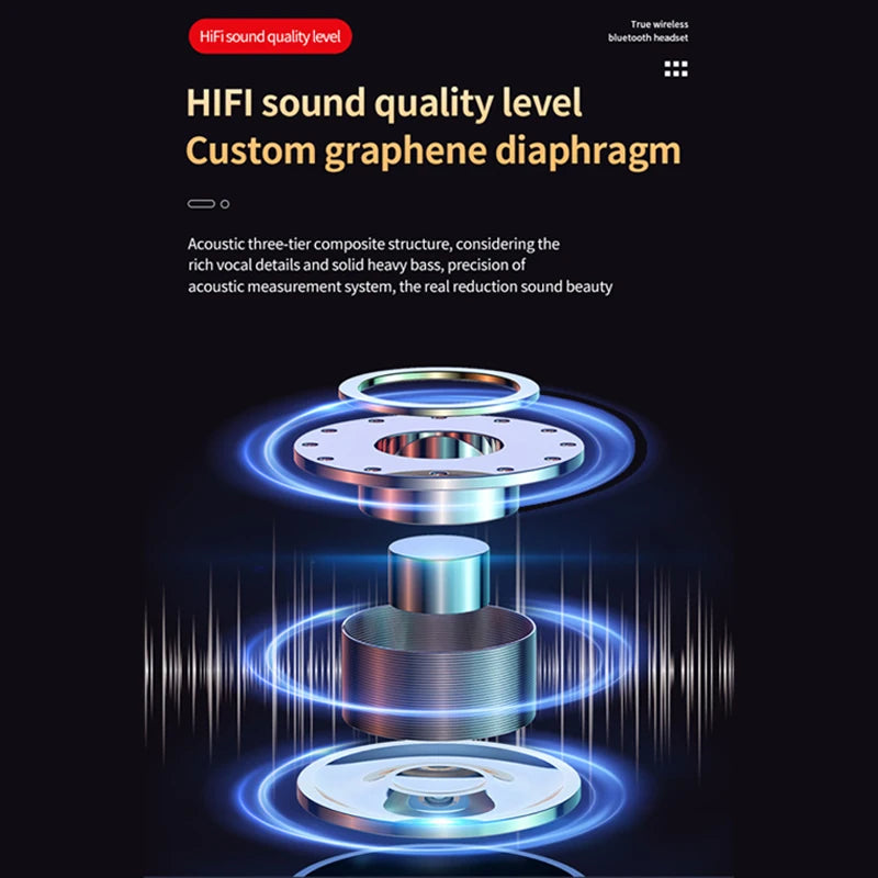 New M90 Pro Bluetooth 5.3 Earphones Wireless Headphones Touch Control Gamer Headset HIFI Stereo Noise Reduction earbuds With Mic