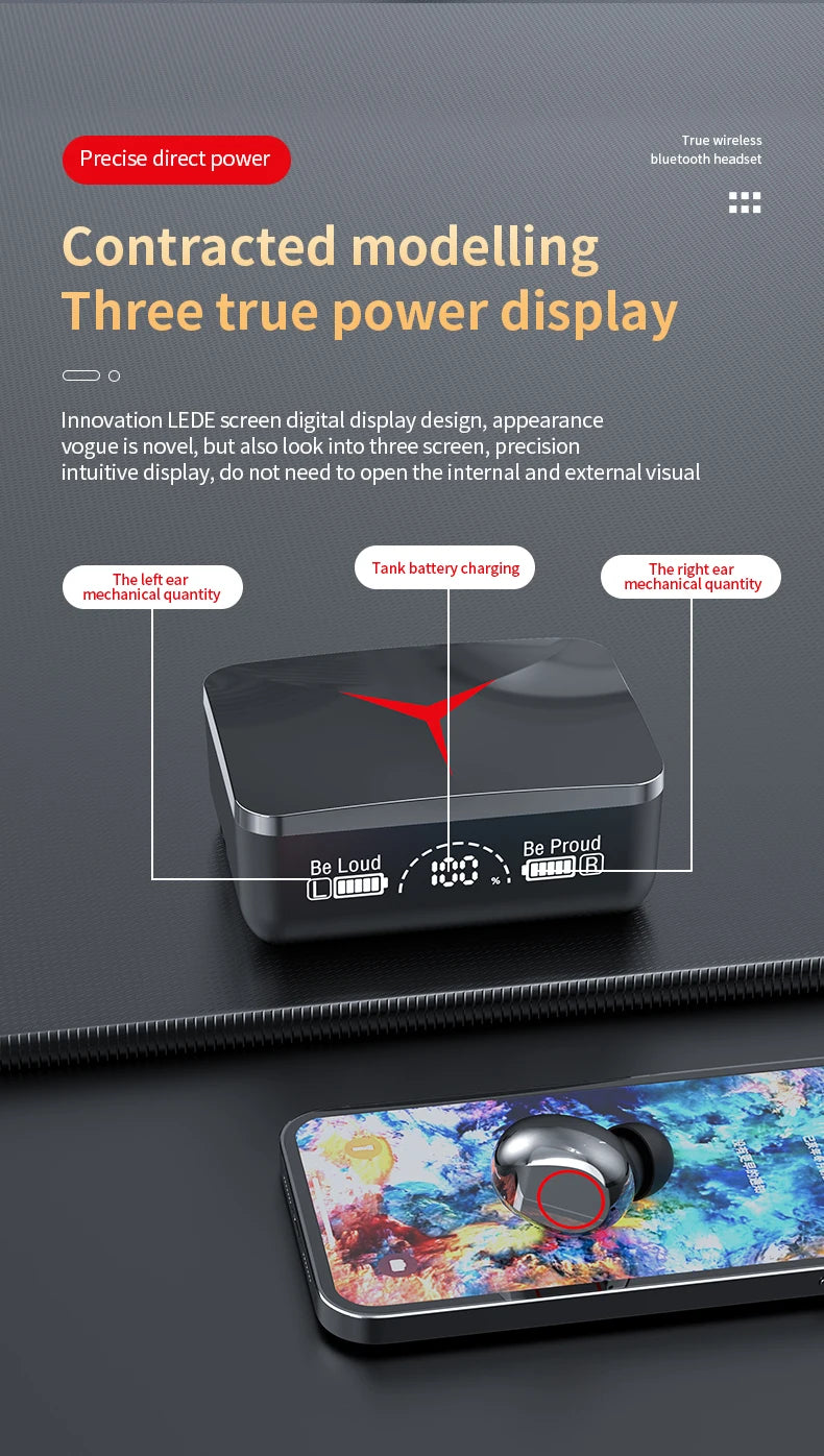 New M90 Pro Bluetooth 5.3 Earphones Wireless Headphones Touch Control Gamer Headset HIFI Stereo Noise Reduction earbuds With Mic