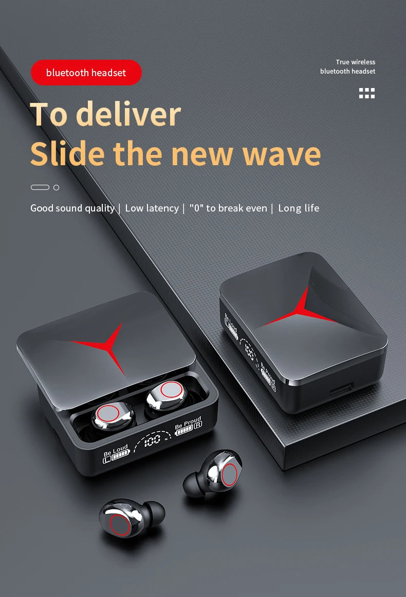 New M90 Pro Bluetooth 5.3 Earphones Wireless Headphones Touch Control Gamer Headset HIFI Stereo Noise Reduction earbuds With Mic