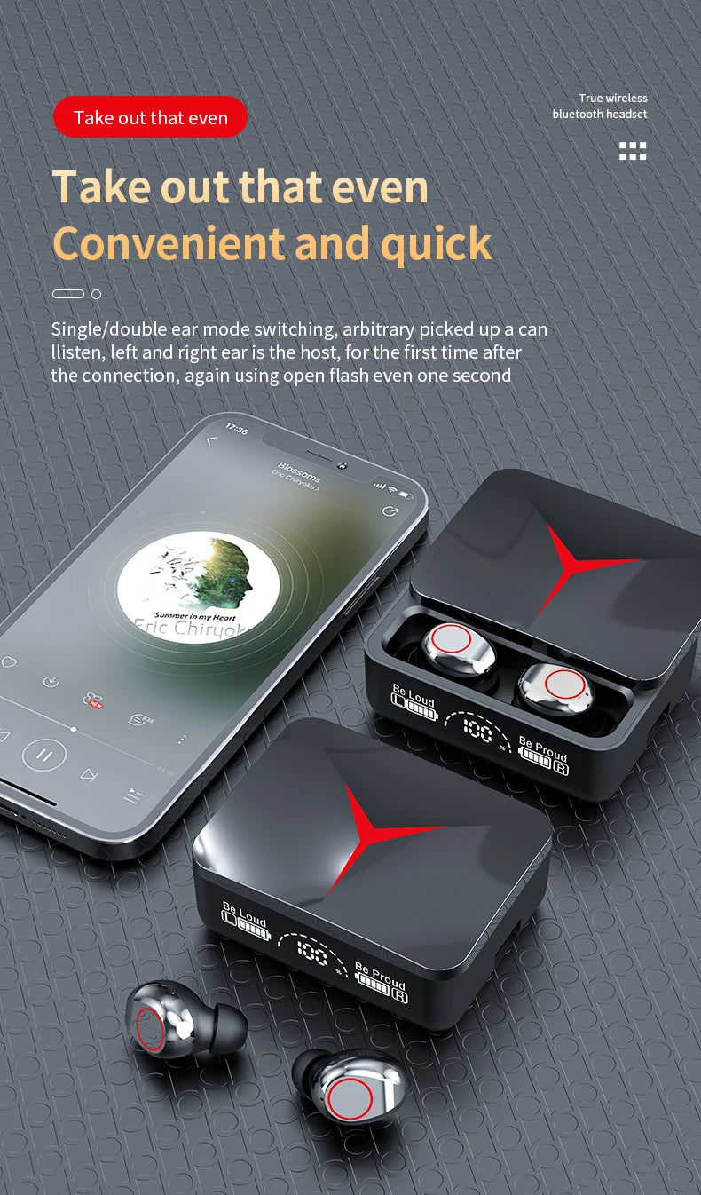 New M90 Pro Bluetooth 5.3 Earphones Wireless Headphones Touch Control Gamer Headset HIFI Stereo Noise Reduction earbuds With Mic