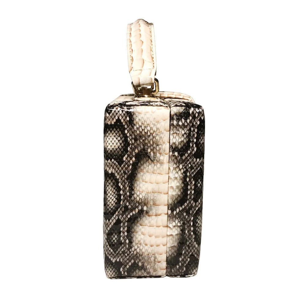 XIYUAN Snake Patter Clutch Evening Bag Luxury Women Handbag Party Wedding clutch Purse Fashion Pearl Shoulder Bags Crossbody Bag