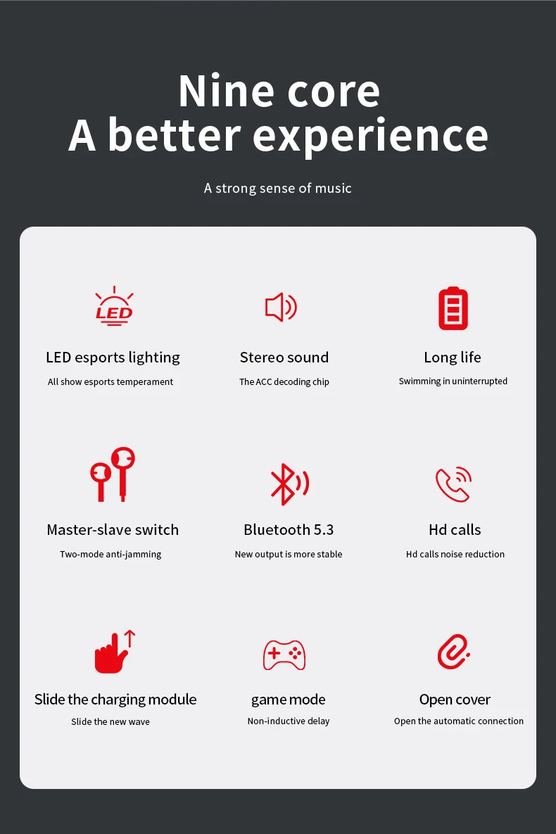 New M90 Pro Bluetooth 5.3 Earphones Wireless Headphones Touch Control Gamer Headset HIFI Stereo Noise Reduction earbuds With Mic