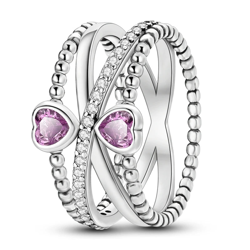Classic 100% 925 Sterling Silver Eternal and Infinite Sparkling Love Rings Women Engagement Jewelry Anniversary
