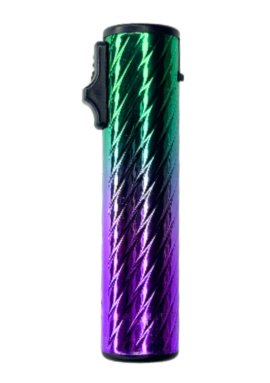 Rainbow Color Metal Windproof Jet Flame Lighter – Refillable Butane Stylish Lighter
