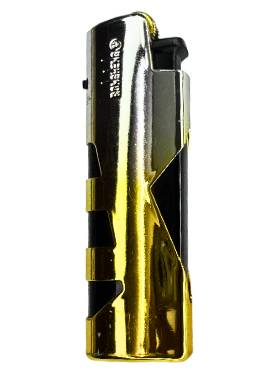 Silver & Golden Flint Wheel Lighter – Premium Stylish Refillable Metal Lighter