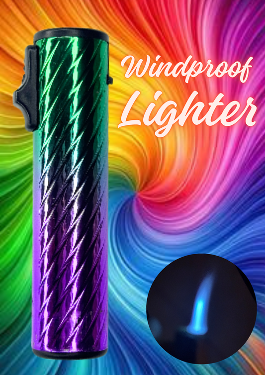 Rainbow Color Metal Windproof Jet Flame Lighter – Refillable Butane Stylish Lighter