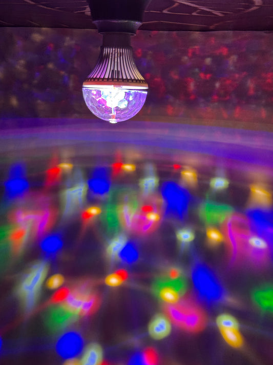 RGB Color Rotating Bulb multi colour Multi function , Disco Ball, LED Party Bulbs 6 Colored