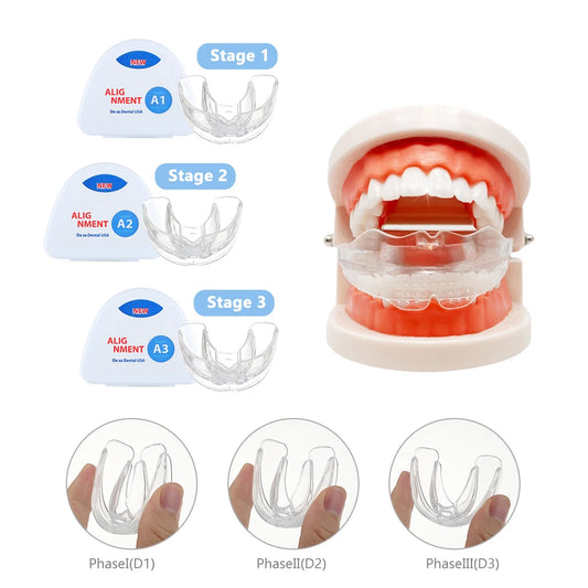 3 Stages Teeth Corrector Dental Orthodontic Braces Silicone Alignment Trainer Retainer Bruxism Mouth Guard Kids Straightener